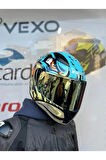 Rapıd 2 Neo Mavi-mor Kask - Gold Vizör