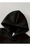 Çocuk Tasarım Kuromi Mor Baskılı Kapüşonlu Sweatshirt Pamuklu
