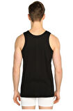 Tutku 0102 (2XL-5- BEDEN) (6 ADET) SİYAH Ribana  LİKRALI  klasik Erkek Pamuklu Penye Atlet