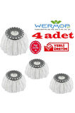 Safir Wermoplast Yedek Mikrofiber Vileda Mop Ucu Başlığı (4 ADET) Boyut (40X40)