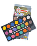 Samur Büyük Boy Sulu Boya 21 Renk 2li Fırça 