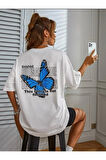Kadın Kelebek Baskılı T-shirt