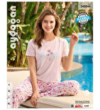 Aydoğan Kadın Pudra Viskon Kısa Kollu Pijama Takımı 240044