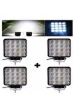 4 Adet 12v-24v Uyumlu 48w Off Road Sis Farı Sis Lambası 16 Led Kare Çalışma Lambası Su Geçirmez