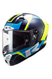 Thunder Racing 1 Kask Mavi Sarı