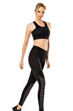 4077 Kadın Transparan Detaylı Spor Uzun Kadın Tayt Kadın Tayt