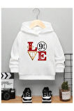 Çocuk Tasarım Harry Potter Love Baskılı Kapüşonlu Sweatshirt Pamuklu