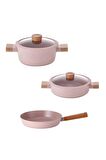 Neoflam Fika Blossom 5 Parça Tencere Tava Seti Pembe