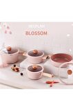Blossom Cam Kapaklı Alüminyum Döküm Sos Tencere 18 Cm