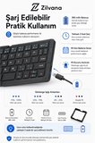 Katlanır Bluetooth Kablosuz Klavye Alüminyum Alaşımlı Taşınabilir Telefon Tablet Tutucu Hediyeli