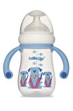 Desenli Geniş Ağızlı Kulplu Pp Biberon 125ml (KOD:99322) - Mavi
