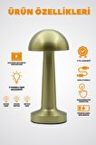 Dekoratif Metal Gold Mantar Kablosuz Masa Lambası Ledli 5V 3 Renk