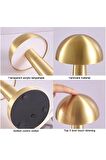 Dekoratif Metal Gold Mantar Kablosuz Masa Lambası Ledli 5V 3 Renk