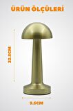 Dekoratif Metal Gold Mantar Kablosuz Masa Lambası Ledli 5V 3 Renk