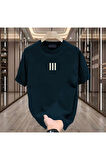 Newon 3 Çizgi Baskılı Beyaz Erkek Tshirt