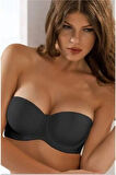 7030 Elita Siyah Dolgulu Destekli Klasik Straplez Mikro Sütyen
