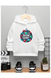 Çocuk Tasarım Everythng Is Fıne Baskılı Kapüşonlu Sweatshirt Pamuklu
