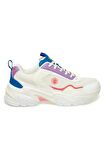 3W Joanna 3PR Beyaz Lila Kadın Kalın Taban Sneakers Ayakkabı