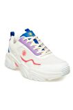 3W Joanna 3PR Beyaz Lila Kadın Kalın Taban Sneakers Ayakkabı