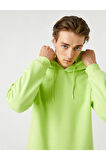Basic Kapşonlu Sweatshirt Şardonlu