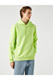 Basic Kapşonlu Sweatshirt Şardonlu