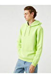 Basic Kapşonlu Sweatshirt Şardonlu