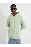 Basic Kapşonlu Sweatshirt Şardonlu