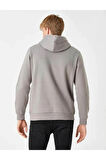 Basic Kapşonlu Sweatshirt Şardonlu