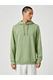 Basic Kapşonlu Sweatshirt Şardonlu
