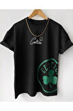 Erkek Oversize Baskılı Bisiklet Yaka Kısa Kollu T-shirt garalio
