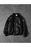 UNİSEX PREMİUM OVERSİZE VİNTAGE BOMBER DERİ CEKET