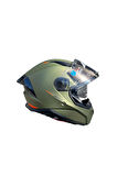Panther SV Solid A6 Matt Green Güneş Vizörlü Full Face Motosiklet Kaskı