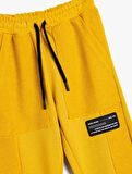 Erkek Çocuk Jogger Eşofman Altı Cepli Beli Bağlamalı Aplike Detaylı
