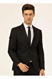 Normal Bel Slim Fit Siyah Erkek Takım Elbise Tk1020000242