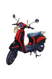 Turtle 50 Benzinli Scooter - Siyah/Kırmızı