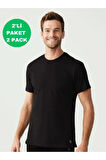 Erkek, Lisanslı, USPA, %47 Modal, %47 Pamuk, %6 Elastan, 2'li Yuvarlak Yaka Kısa Kol Atlet