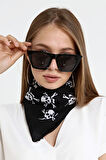 Bandana Kurukafa %100 Pamuklu Unisex Siyah