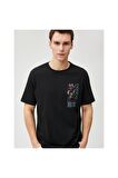 3sam10047hk 999 Siyah Erkek Pamuk Jersey Kısa Kollu O Yaka T-shirt