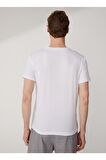 Süvari O Yaka Armürlü Beyaz Erkek T-Shirt Ts1014000278