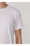 Süvari O Yaka Armürlü Beyaz Erkek T-Shirt Ts1014000278