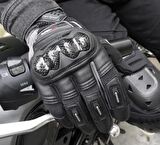 One's Again MG08 Karbon Korumalı Yazlık Uzun Parmaklı Motosiklet Eldiveni Siyah XXL Beden