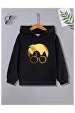Çocuk Tasarım Harry Potter GoldBaskılı Kapüşonlu Sweatshirt Pamuklu