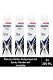 Rexona Invisible Black&White Kadın Sprey Deodorant 4 x 200 ML