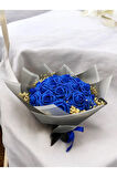 Yapay mavi gül buketi-25 adet Yapay çiçek- İsteme çiçeği-Sevgiliye hediye