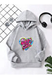 Çocuk Kapüşonlu Baskılı Sweatshirt