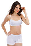 Kadın Beyaz Ip Askılı Seamless Dikişsiz Büstiyer 15002
