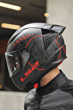 Rapid 2 Race Takaroa Mat Si?yah-kirmizi Kask