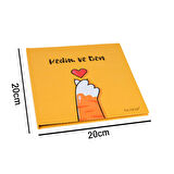 POLABOOK Beyaz Kalemli Kedim ve Ben Anı Defteri ve Fotoğraf Albümü - Çıkartma Hediyeli