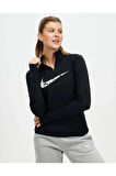 Swoosh Dri-FIT Çeyrek Fermuarlı Siyah Kadın Koşu Üst