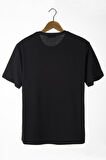 Azurco Oversize Önü Atatürk Imzası Baskılı Deep Black T-shirt